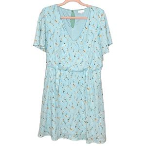Charming Charlie Light Blue Floral Mini Dress